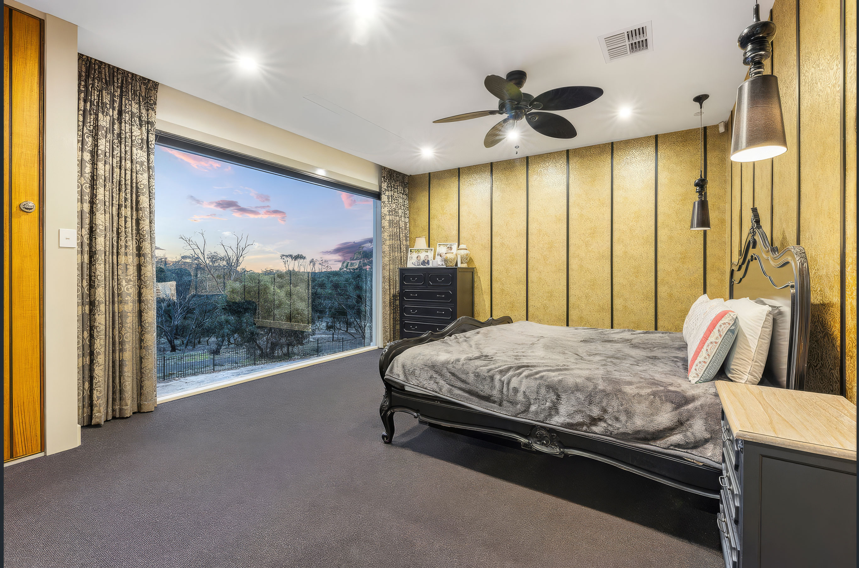 Bedroom with hills view